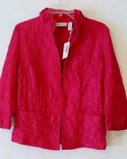 NWT Chico's Lolla Rossa Pink Crinkled Craze Charise Jacket Size 0 (XS/S)