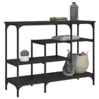 Wooden Console Table Hallway Entry Side Dressing Display Open Shelf Desk Black