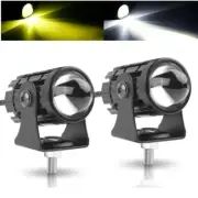 1-Inch White/Yellow Dual Color 20W Mini LED Projector Lens Driving Fog Light Kit