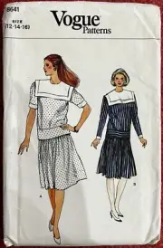 Vogue Sewing Pattern 8641 Misses 2 Piece Dress Size 12 14 16 Uncut FF