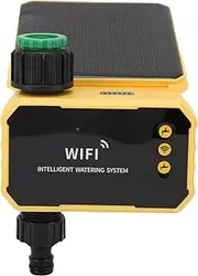 Solar Sprinkler Timer, APP Smart Remote Control WiFi Water Timer with Solar Panel, Dual Power Programmable Irrigation Hose Timer, Automatic Irrigation Controller System for Lawn