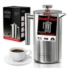 French Press Coffee Maker (1.5L)-Double Walled Large Coffee Press with 2 Free...