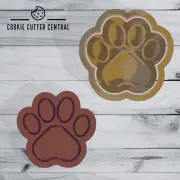 Paw Print Cookie Cutter and Embosser - 4.9cm x 5.1cm