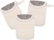 WOONEKY Bathroom Soap Pouches 3pcs Flax Bag Foam Pouch Saver for Handmade Soaps Bath Soap Mesh Bag