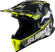 Suomy X-Wing Camouflager, motocross helmet , color: Matt Black/Grey/Neon-Yellow , size: M