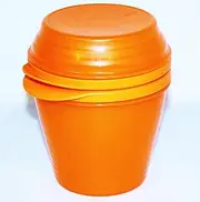 [Tupperware] Set of 2 Duo Bowls with Click Locking Seals 1 and 3 Cups Orange