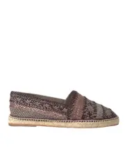 Dolce & Gabbana Woven Leather Espadrille SlipOn - Casual - Brown -Size 40