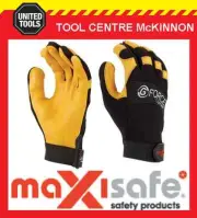 MAXISAFE G-FORCE PREMIUM LEATHER MECHANICS SAFETY WORK GLOVES – LARGE