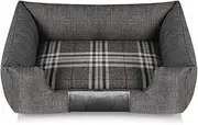 Dog Bed, Removable Washable Cover Memory Foam Dog Bed Pillows, Durable Water Proof Liner Pet Bed/Linen/Gray/Three Sizes (Size : 72x52cm)