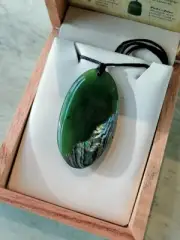 New zealand paua Jade oval shape Polished large pendant/necklace 40mm L