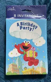 Jim Henson Gibson Elmo's Birthday Party Invitations Pack Of 8 Ct NIP