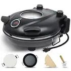 Upgrade 12" Indoor Electric Pizza Oven with Timer, Pizza Stone & Grill Pan, I...