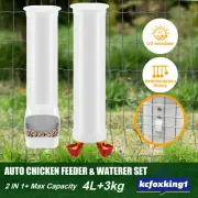 Chicken Bird Feeder Waterer Set Water Dispenser Poultry Coop 3KG Food Automatic