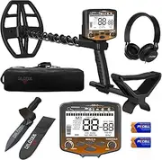 [DR.ÖTEK] Metal Detector for Adults, Professional Higher Accuracy Metal Detector Kit with Advanced Ground Balance, 5 Modes, 12" Double-D Waterproof Coil, Gold Detector for Beach Hunting, Orange