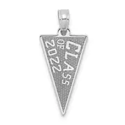 14k White Goldw Class Of 2022 Rally Flag / Graduation Charm