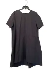 COS Black Aline Pleated Snap Back Front Pocket Shirt Dress Size UK 10