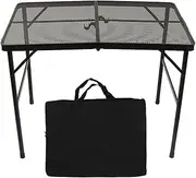 Vomeko Camping Table with Mesh Desktop, Outdoor Camping Folding Table,Aluminum Alloy Ultra Light Portable Picnic Table Height Adjustable BBQ Mesh Table