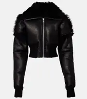 [Rick Owens] Rick Owens Flight cropped leather jacket AU 16 black