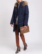 RRP€429 VANESSA SCOTT Techno Fabric Jacket Size S Quilted Detachable Hood
