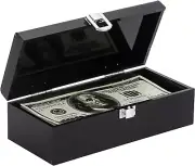 Cash Box Money Holder Black Cash Organizer Money Storage Box Single Row Curren