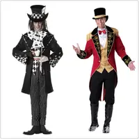 在飛比找蝦皮購物優惠-萬聖節男DJ燕尾服馴獸師魔術師制服小丑COSPLAY表演服裝