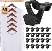 Space Saving Hanger Hooks 60 Pack, Black Clothes Hanger Connector Hooks, Heavy D