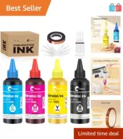 DIY Sublimation Ink Kit with Heat Tape - Vibrant Refill for Multiple Printers