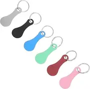 [HOMSFOU] 6PCS Stainless Steel Shopping Trolley Token Keychain Compact Key Holder for Grocery Carts Versatile Bag and Backpack Charms Easy to Spot and Use