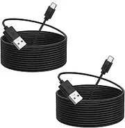 Smays 16 ft Charger Cable for PS5 Controller, Long USB C Charging Cord 2-Pack