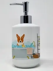 Corgi in Bathtub Ceramic Soap Dispenser Hand Soap Dispenser Pump Bottles for