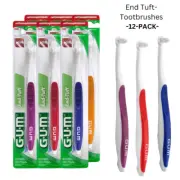 GUM End-Tuft Toothbrush For Hard to Reach Area, Tappered Trim Brace Toothbrushes