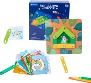 Wooden Letter Number Stacking Blocks Educational STEM Puzzle for Toddler Kids 2-