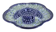 Blue Rose Polish Pottery Seaside Swirl Chip & Dip Tray