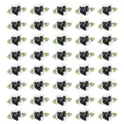 40Pcs 1" Ribbon Flowers Bows Mini Satin Roses Flowers Black/White
