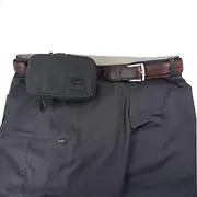Belt Zipper Pouch for Men Women YKK Zippers, EDC Belt Pouch Waist Pack Bag for Camping, Hiking, Water Resistant, Tough Waxed Canvas, Black, Size M, Black, Medium, Belt Pouch