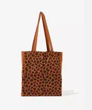 LOT OF 2 Cotton:On Foundation Recycled Tote Bag Dixie Leopard Print Reusable