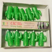 NEW Vintage 3” Blow Mold Saguaro Cactus String Lights Indoor/Outdoor Use 8.5 Ft
