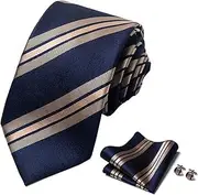 [GerRit] Men's Neckties Men's Tie Square Cufflinks Combo Set Tie Set for Business Wedding