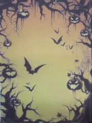 Spooky Hollow Designer Printed AIDA Fabric. Canvas for embroidery with an app...