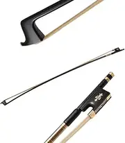 4 4 Violin Fiddle Bow Carbon Fiber Round Stick Ebony Frog Horsetail Hair Well Balanced