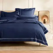 Sheridan 1200TC Palais Lux Quilt Cover in Midnight/Dark Blue Size: Queen Material: Cotton @Sheridan Rewards