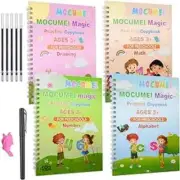 4 Pack Magic Practice Copybook Reusable Calligraphy Number Tracing Book for Kids