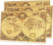 ETHZZLE 3pcs Nautical Chart Poster Vintage Wall Art Retro Decor Vintage Posters Travel Map Vintage Home Decor World Map Wall Decor Retro Nautical Map Poster Map Wall Poster Kraft Paper