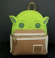 NWT! Disney Star Wars Yoda Mini Backpack by Loungefly and Funko POP! Faux Suede
