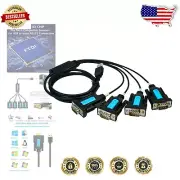USB to Serial 4-Port RS232 Adapter with FTDI Functionality - Plug & Play Ready