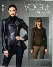 Vogue V1714 Womens 16 to 24 Lined Peplum Jacket Sewing Pattern New