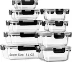 18-Piece Glass Food Storage Containers with Lids Airtight, Meal Prep Container f