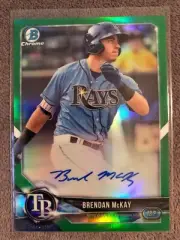 2018 Bowman Chrome Brendan McKay Tampa Bay Rays Green Refractor Prospect Auto