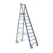Bailey P170 Fibreglass Platform Ladder 10 Step 3.0m Platform 170kg Wheel FS13536