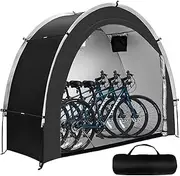 Bike Storage Shed Tent, Waterproof Portable Bicycle Storage Sheds, Bicycle Storage Cover for 2/3 Bikes, Outdoor Sheds Shelter for Motorcycle, Garden Tools, Lawn Mower, Black 210 * 80 * 170Cm